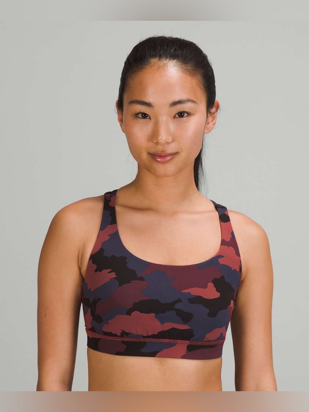 lululemon Energy Bra Heritage 360 Camo Smoky Red Night Sea Multi Sz 6